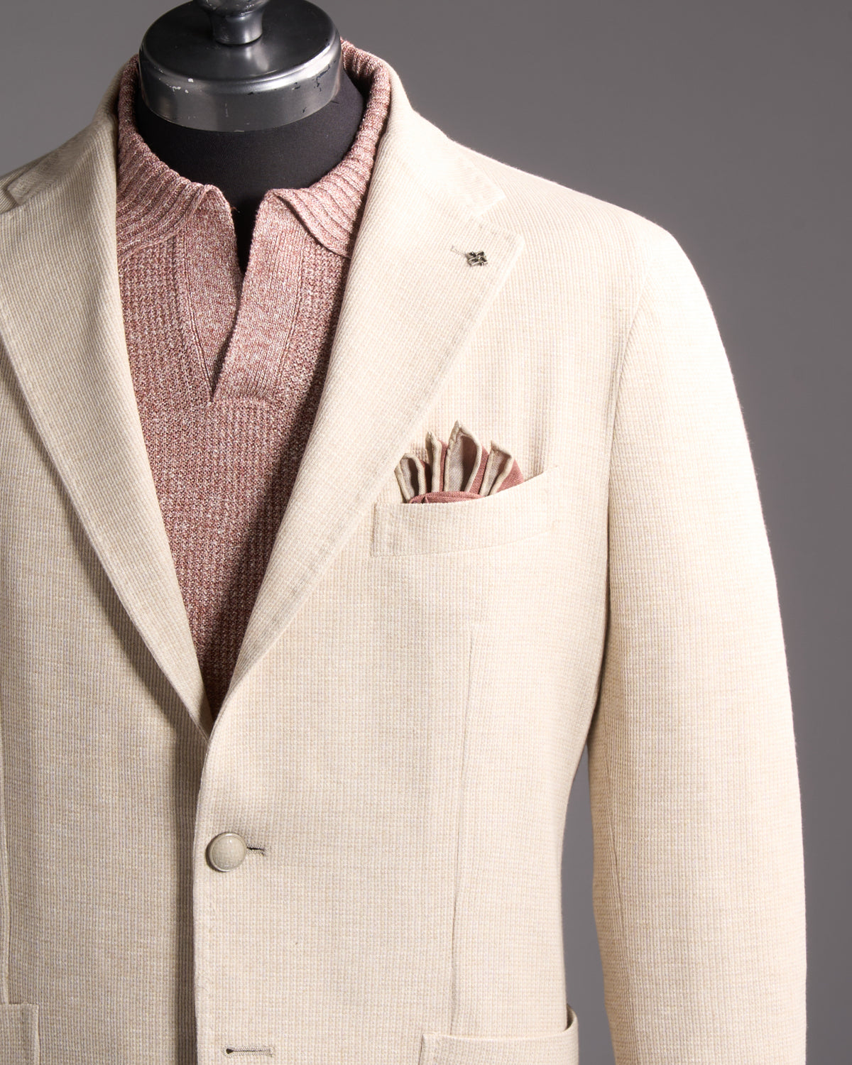 Tagliatore Cotton Stretch Jersey Soft Sport Jacket Cream 4 7317