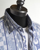 Benson Champlain Blue Pattern Cotton  Tencel Short Sleeve Shirt No Colour 2