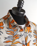 Benson Champlain Orange Tropical Cotton  Tencel Short Sleeve Shirt 2