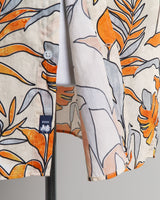 Benson Champlain Orange Tropical Cotton  Tencel Short Sleeve Shirt 3