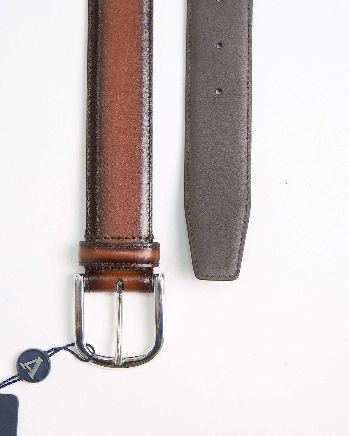 Andersons Burnished Edge Cognac Dress Belt Cognac 1