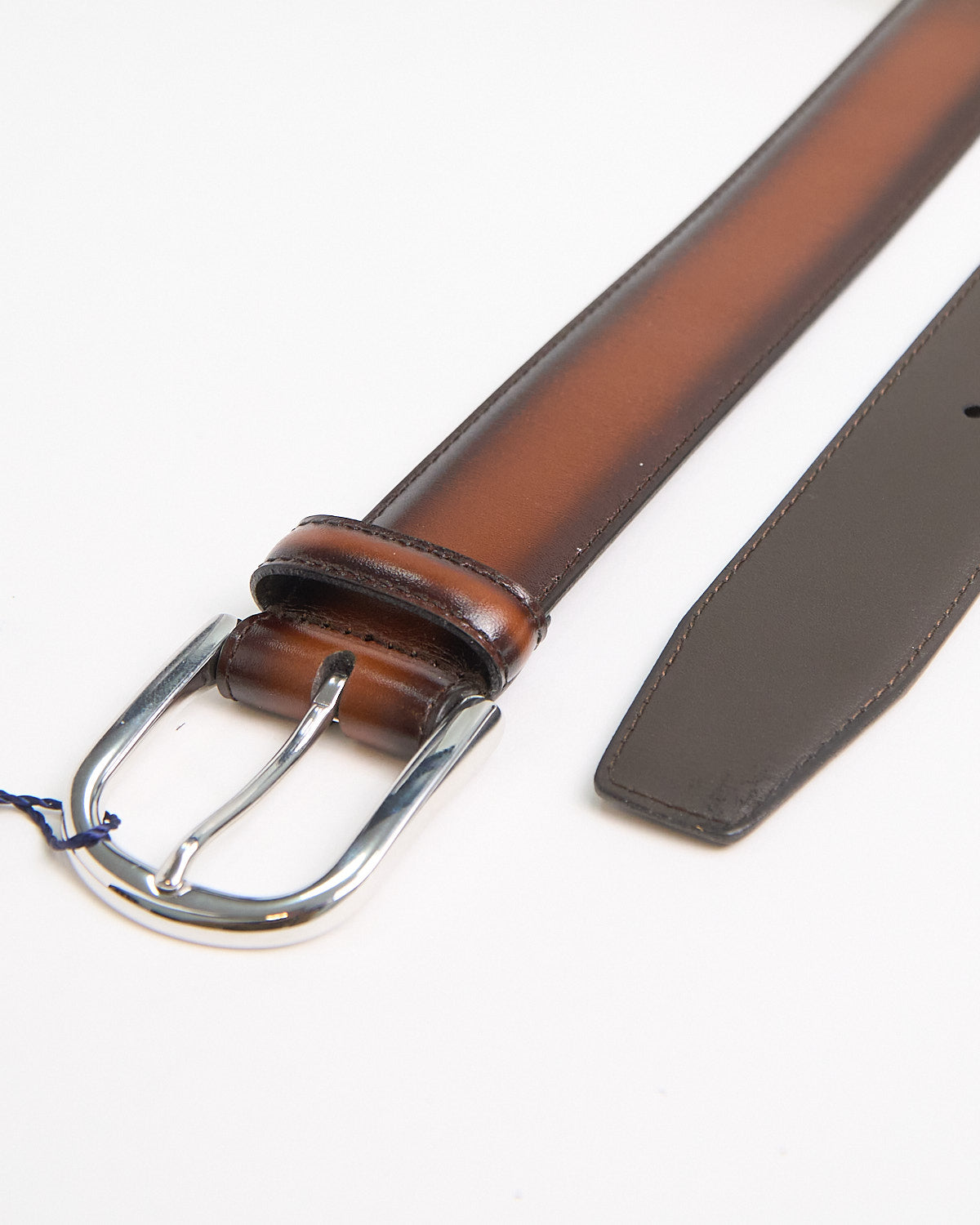 Andersons Burnished Edge Cognac Dress Belt Cognac 1 1