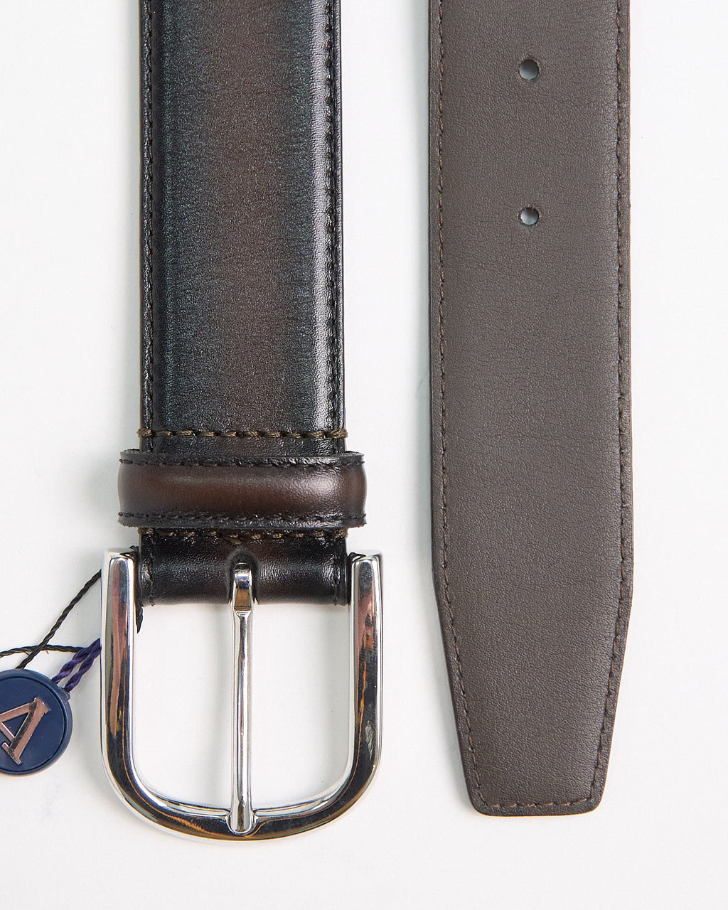 Andersons Burnished Edge Brown Dress Belt Brown 1