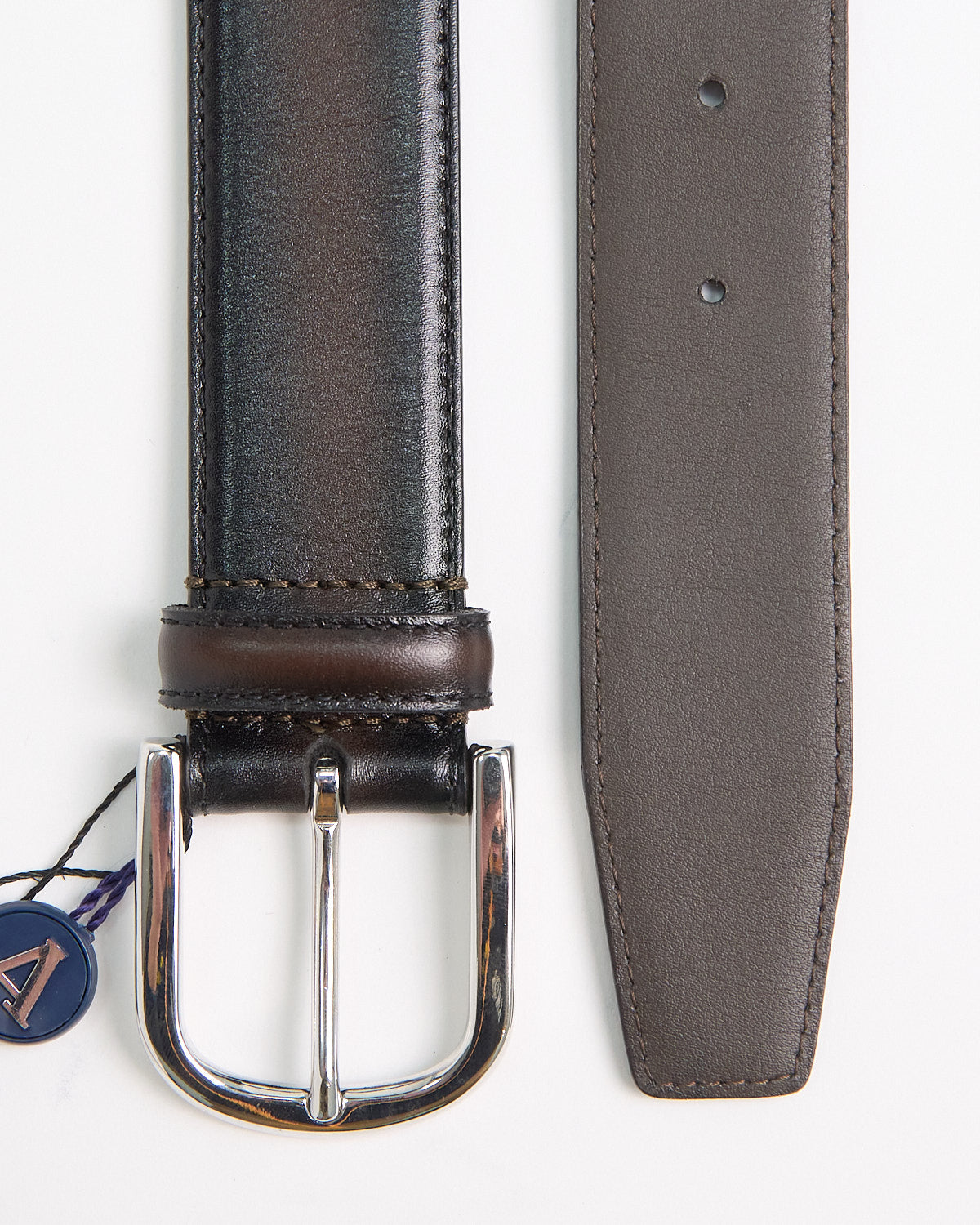 Andersons Burnished Edge Brown Dress Belt Brown 1