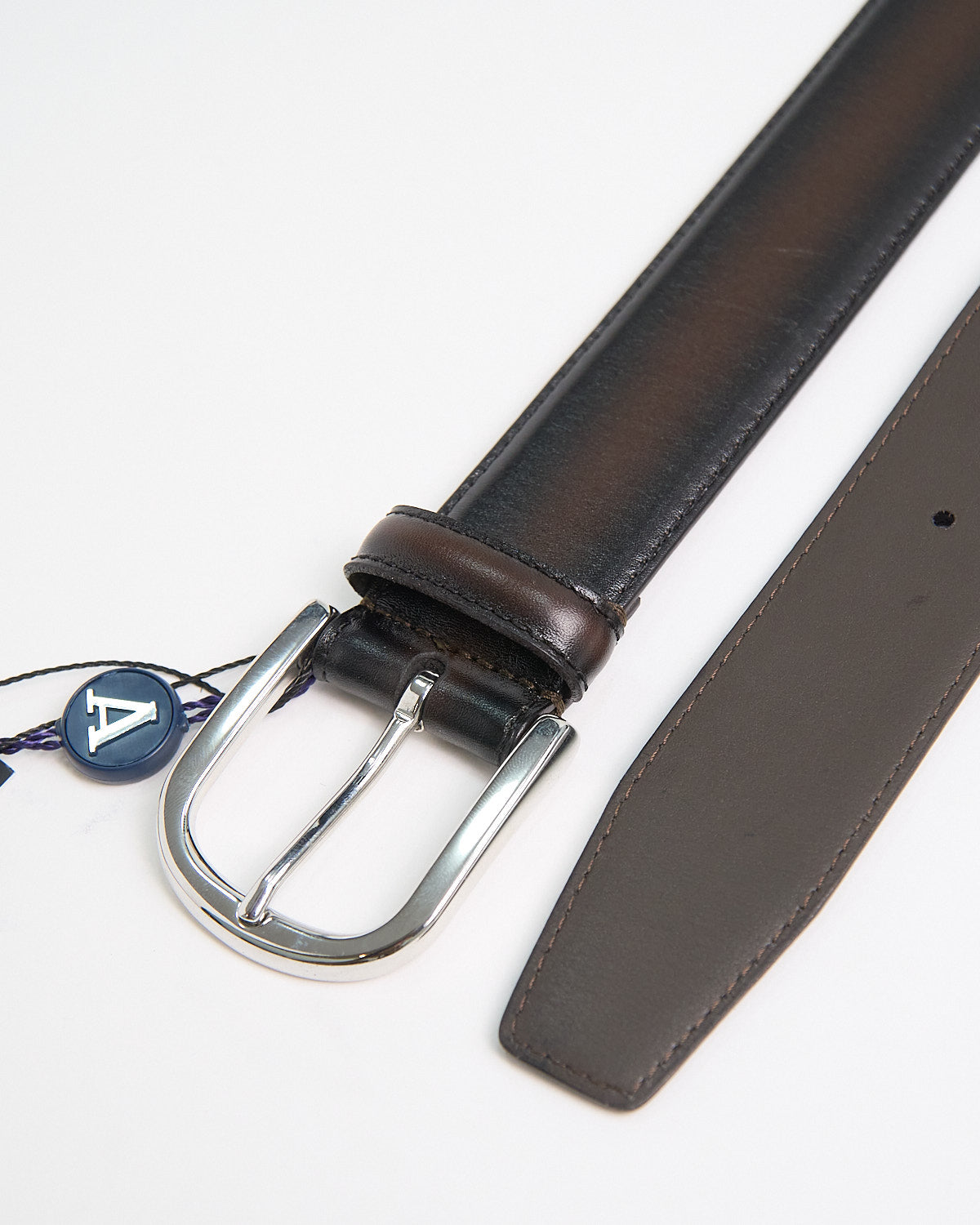 Andersons Burnished Edge Brown Dress Belt Brown 1 1