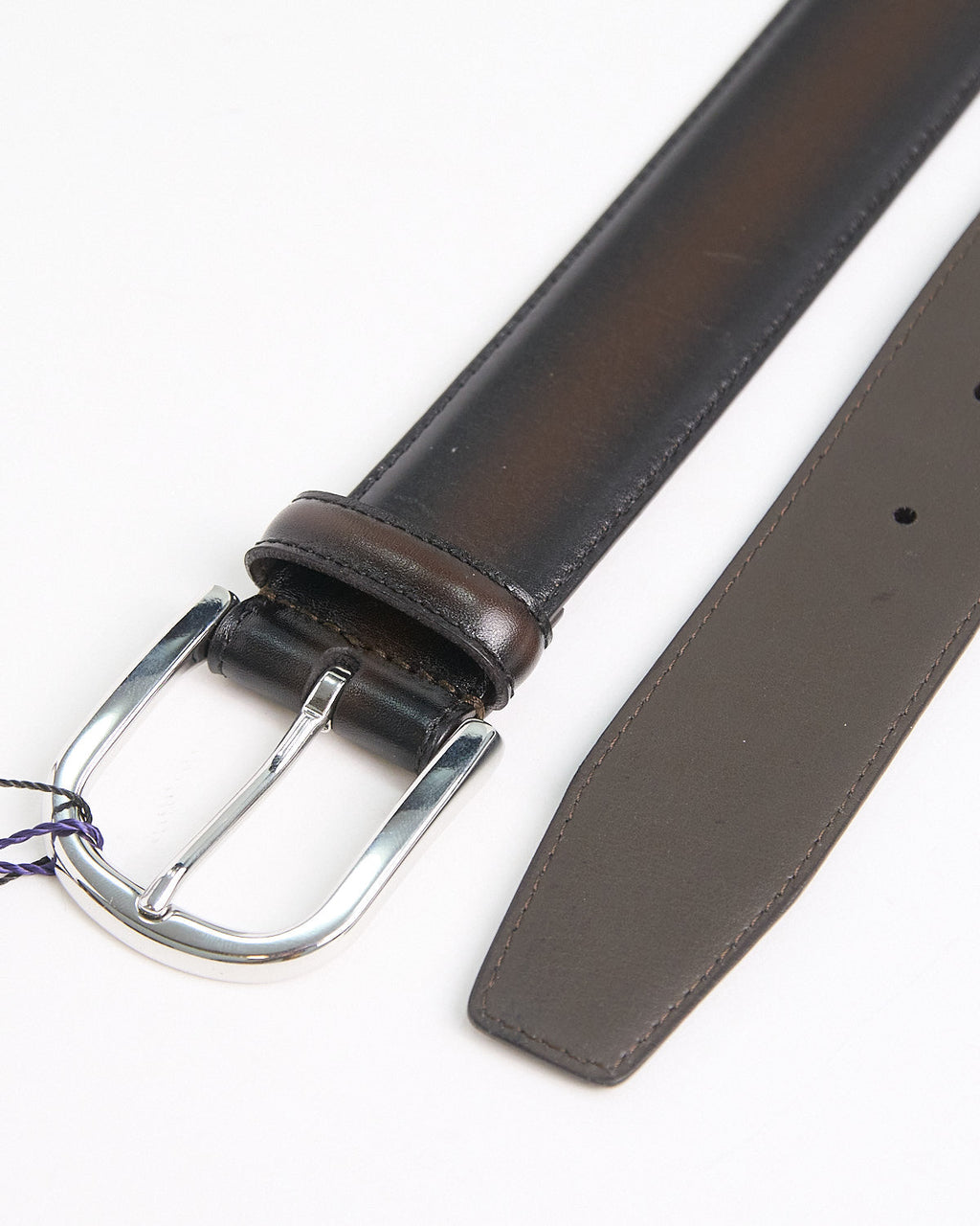 Andersons Burnished Edge Brown Dress Belt Brown  3