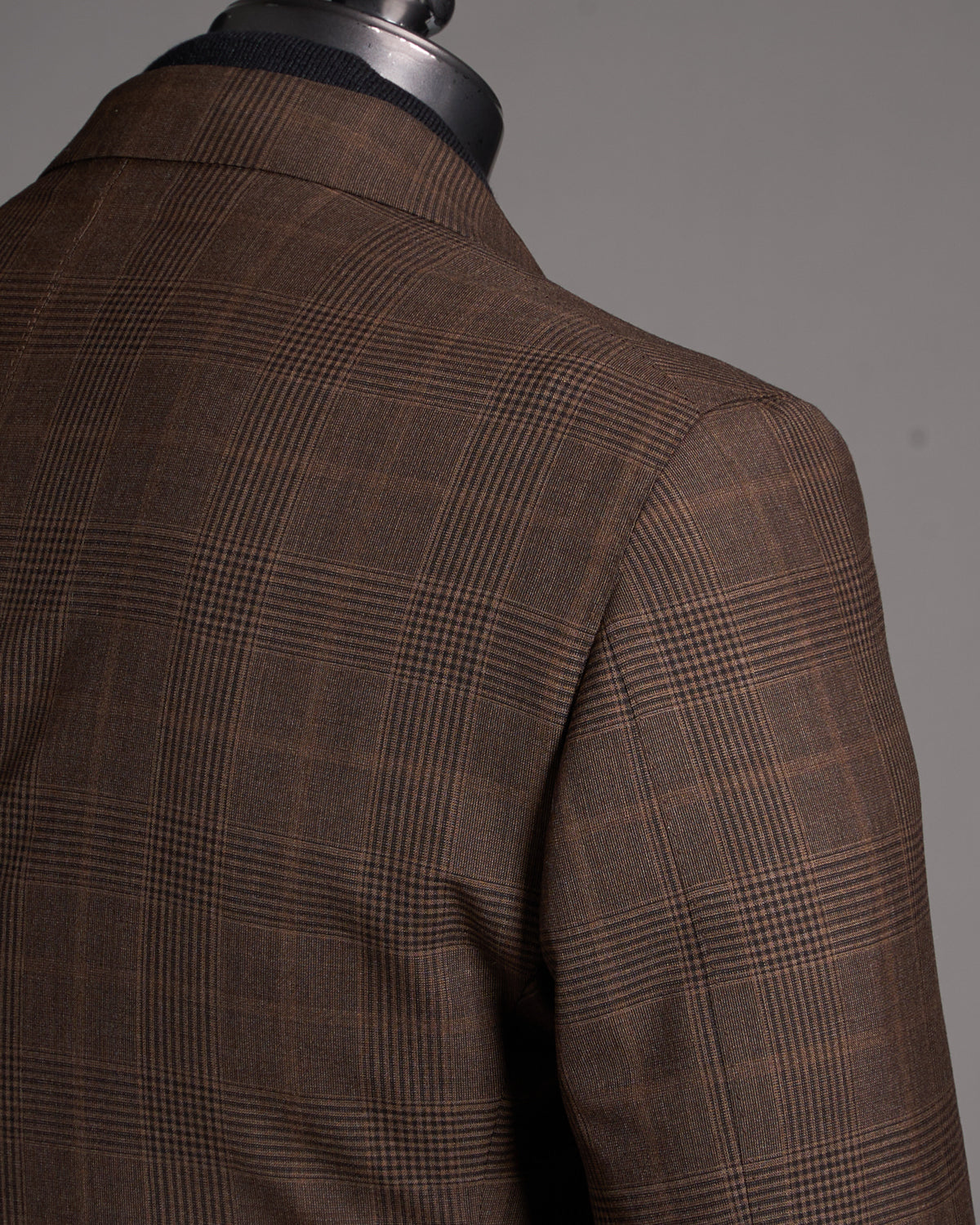Luigi Bianchi Mantova Chocolate Brown Wool Check Sport Jacket Chocolate 7 7694