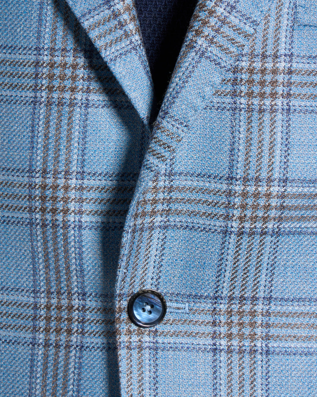 L.B.M. 1911 Blue Check Wool Silk Linen Sport Jacket Blue 8 7708