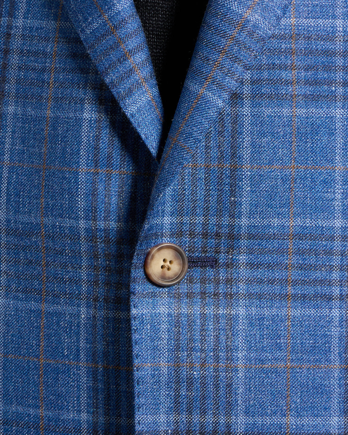 Luigi Bianchi Mantova Blue Check Wool Silk Linen Sport Jacket Blue 4 7699