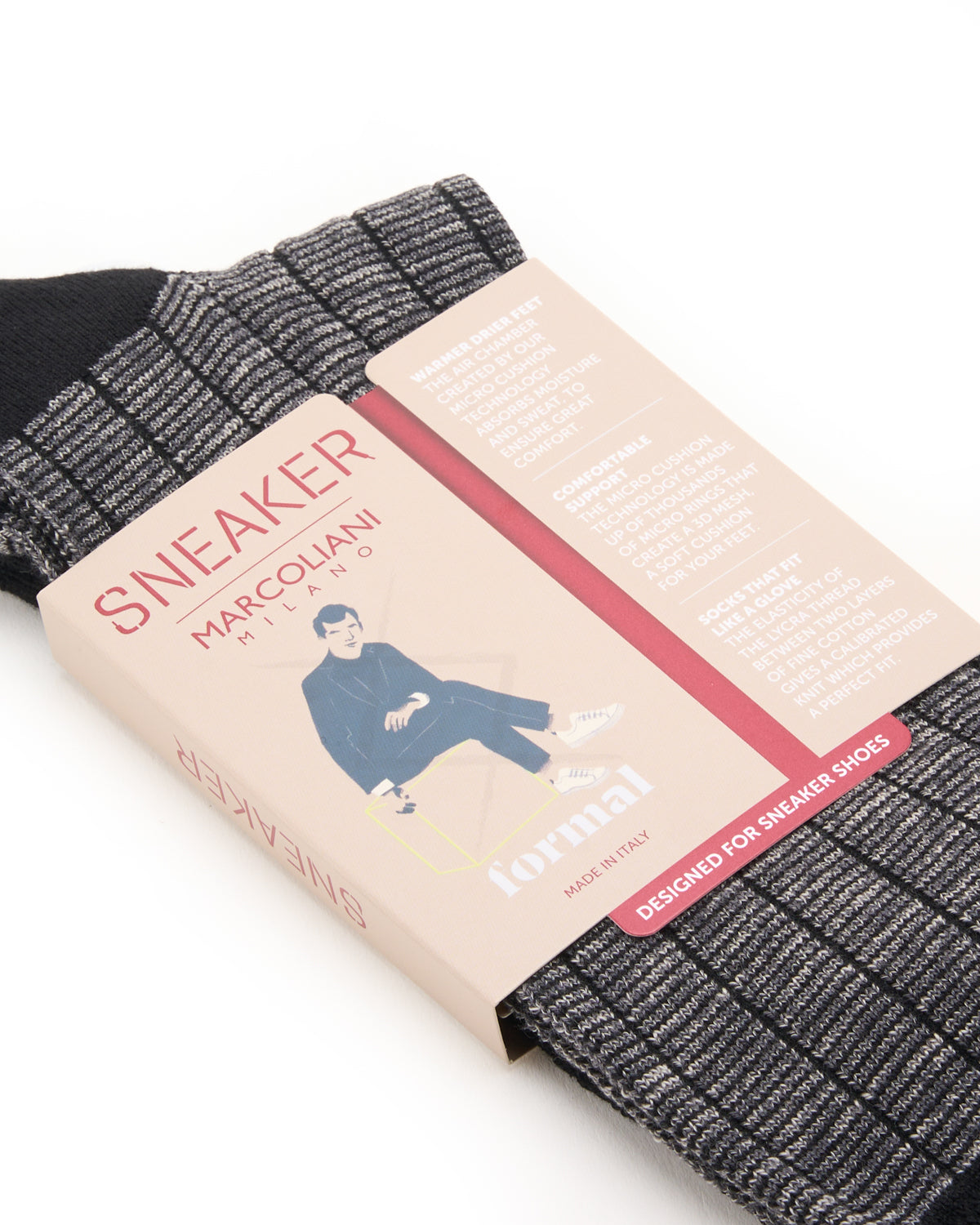 Marcoliani Black Pima Cotton Microstripes Socks Black 1 7441