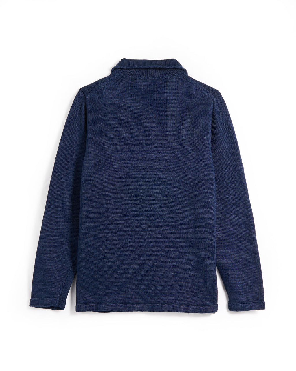 Inis Meain 100% Washed Linen Classic Button Front Overshirt Sweater Navy 13 8054