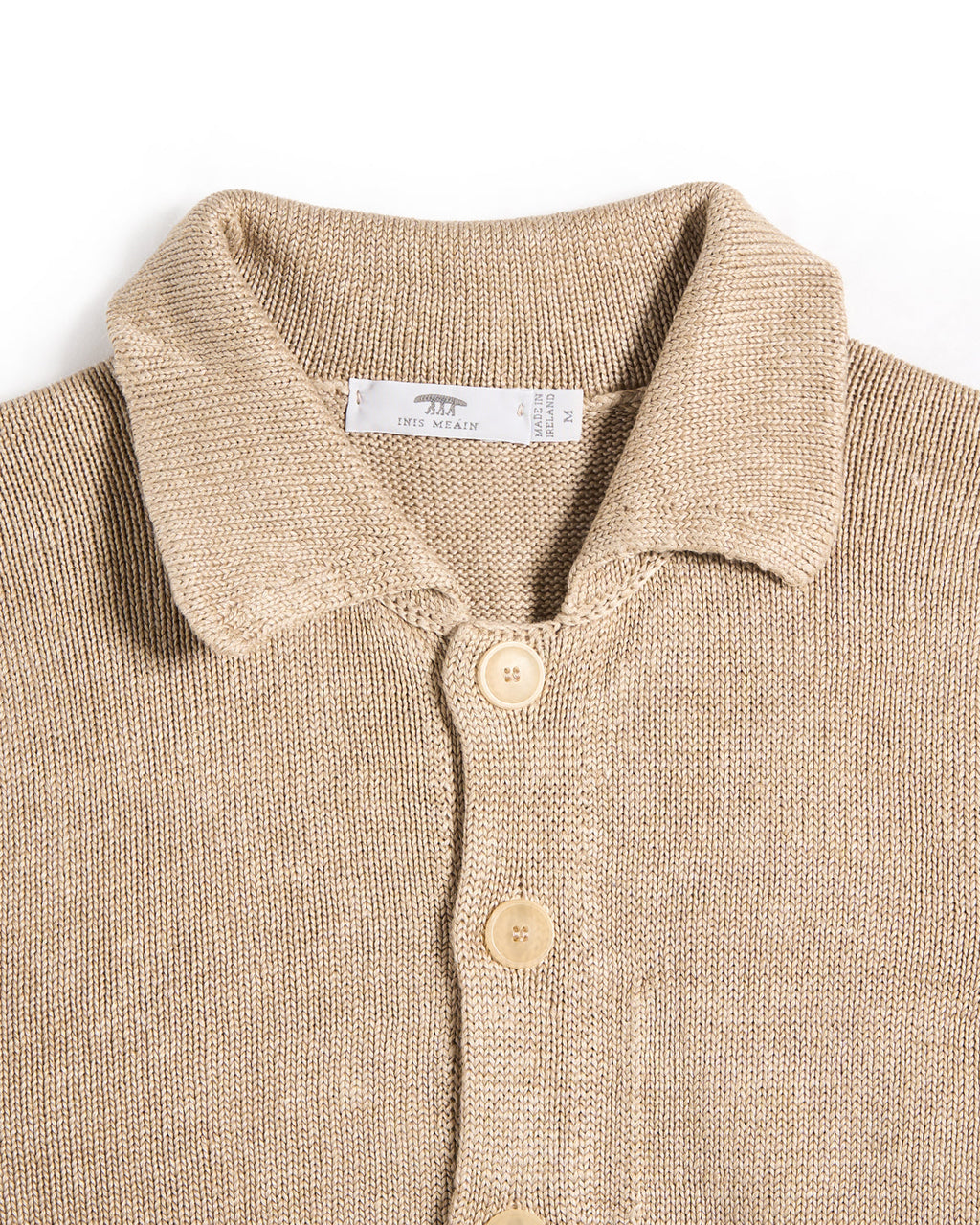 N42M Inis Meain 100% Washed Linen Classic Button Front Overshirt Sweater Natural 6 8062