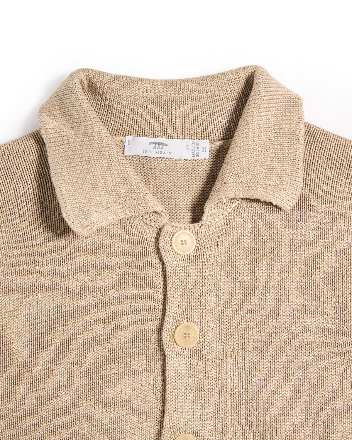 N42M Inis Meain 100% Washed Linen Classic Button Front Overshirt Sweater Natural 6 8062