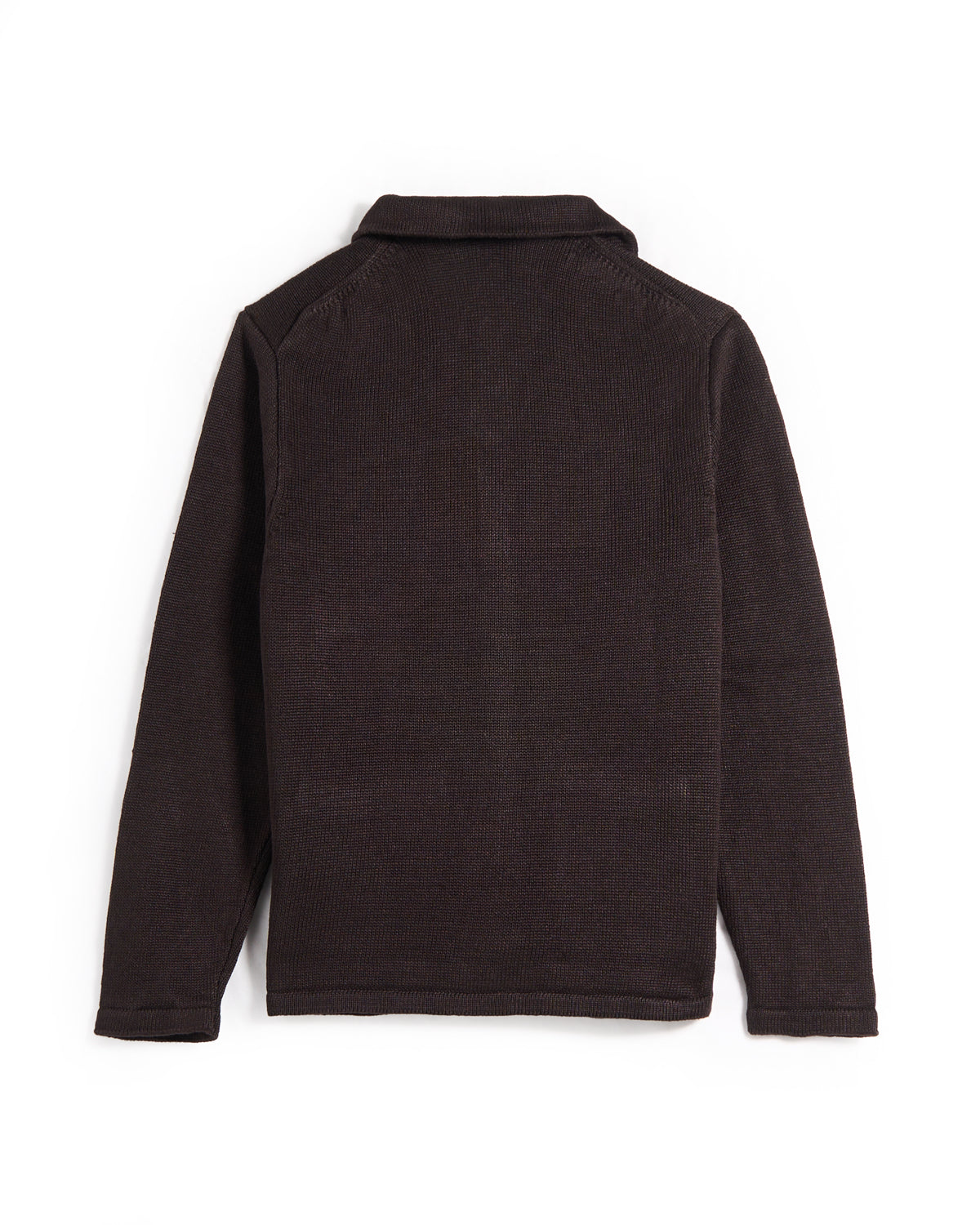 Inis Meain 100% Washed Linen Classic Pub Jacket Sweater Chocolate 10 8076