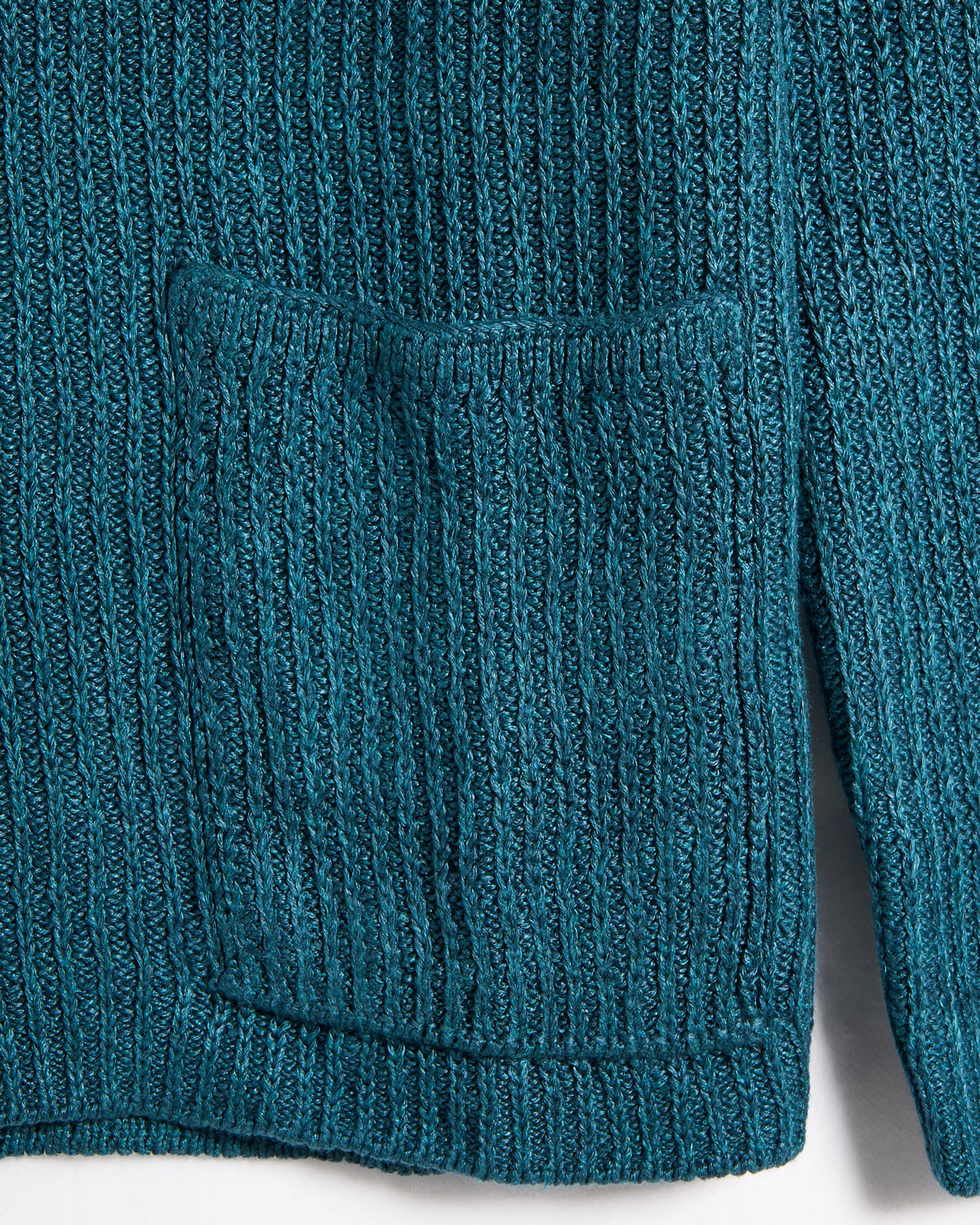 Inis Meain 100% Washed Linen Button Front Lightkeeper Sweater Teal 5 8072