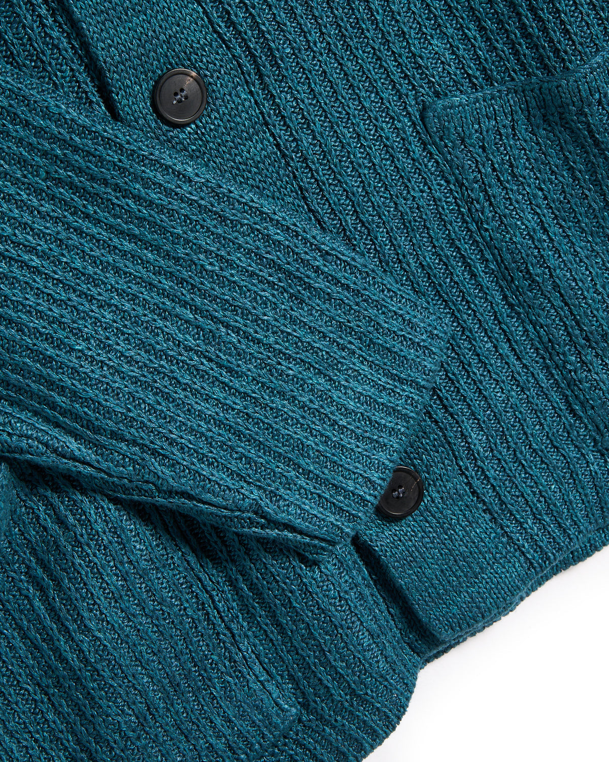Inis Meain 100% Washed Linen Button Front Lightkeeper Sweater Teal 6 8073