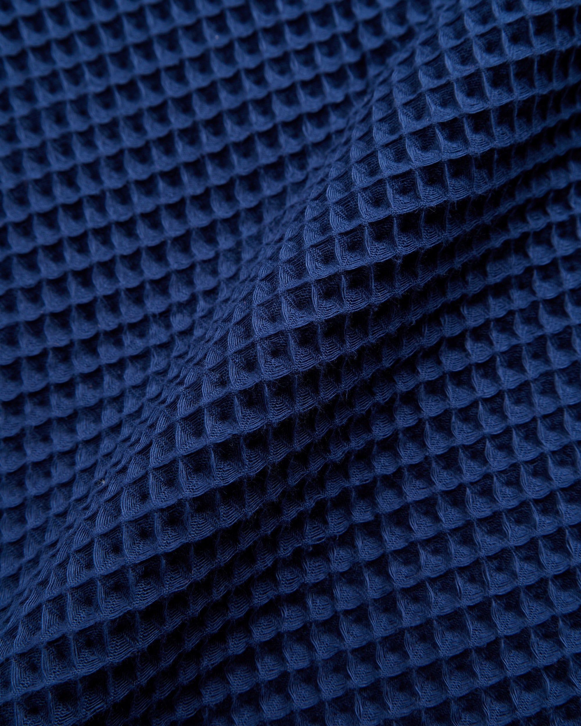 Portuguese Flannel Honey Comb 3D Cotton Camp Collar Shirt Blue 4