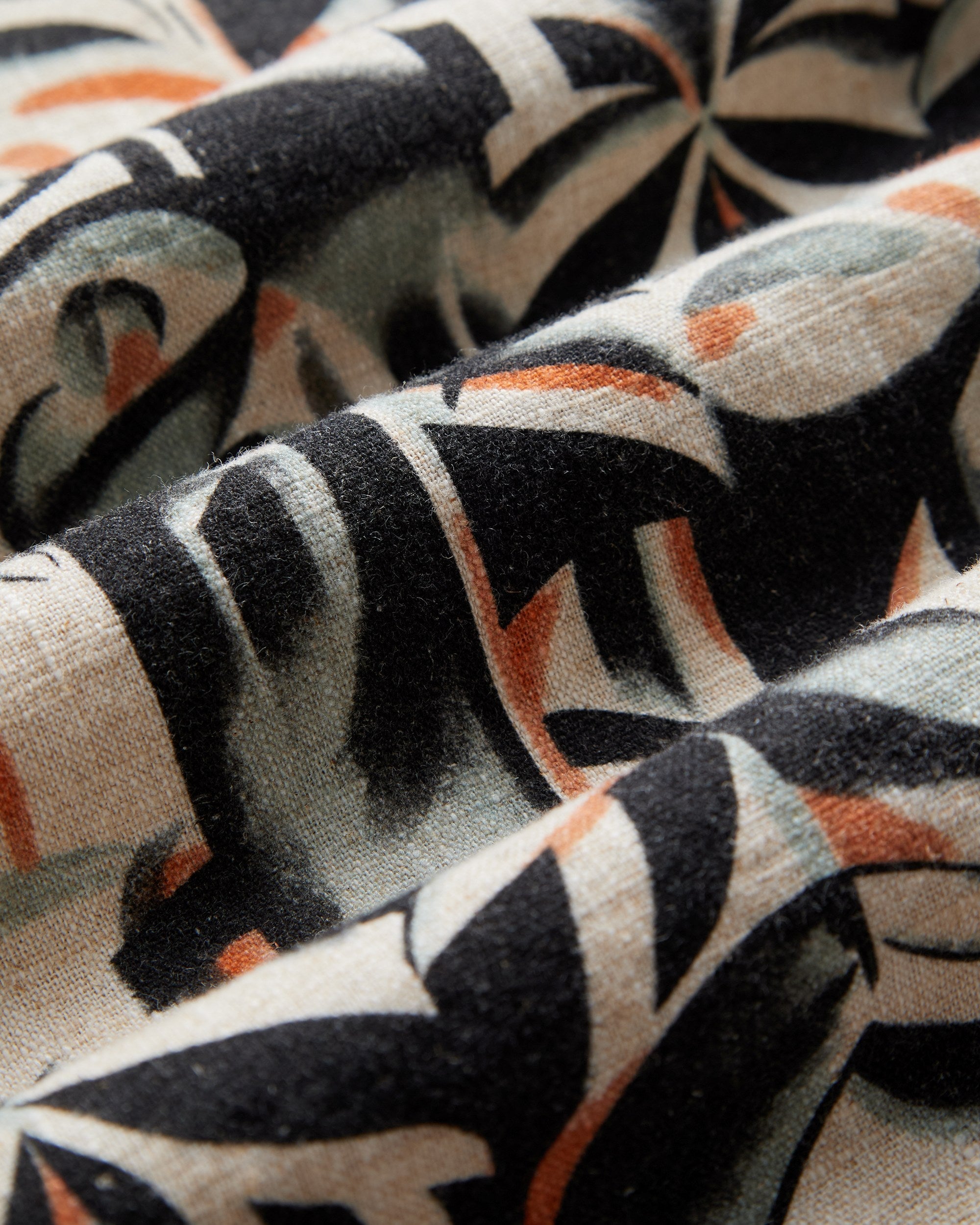 Portuguese Flannel Viva Natural Linen  Cotton Camp Collar Shirt Black 4