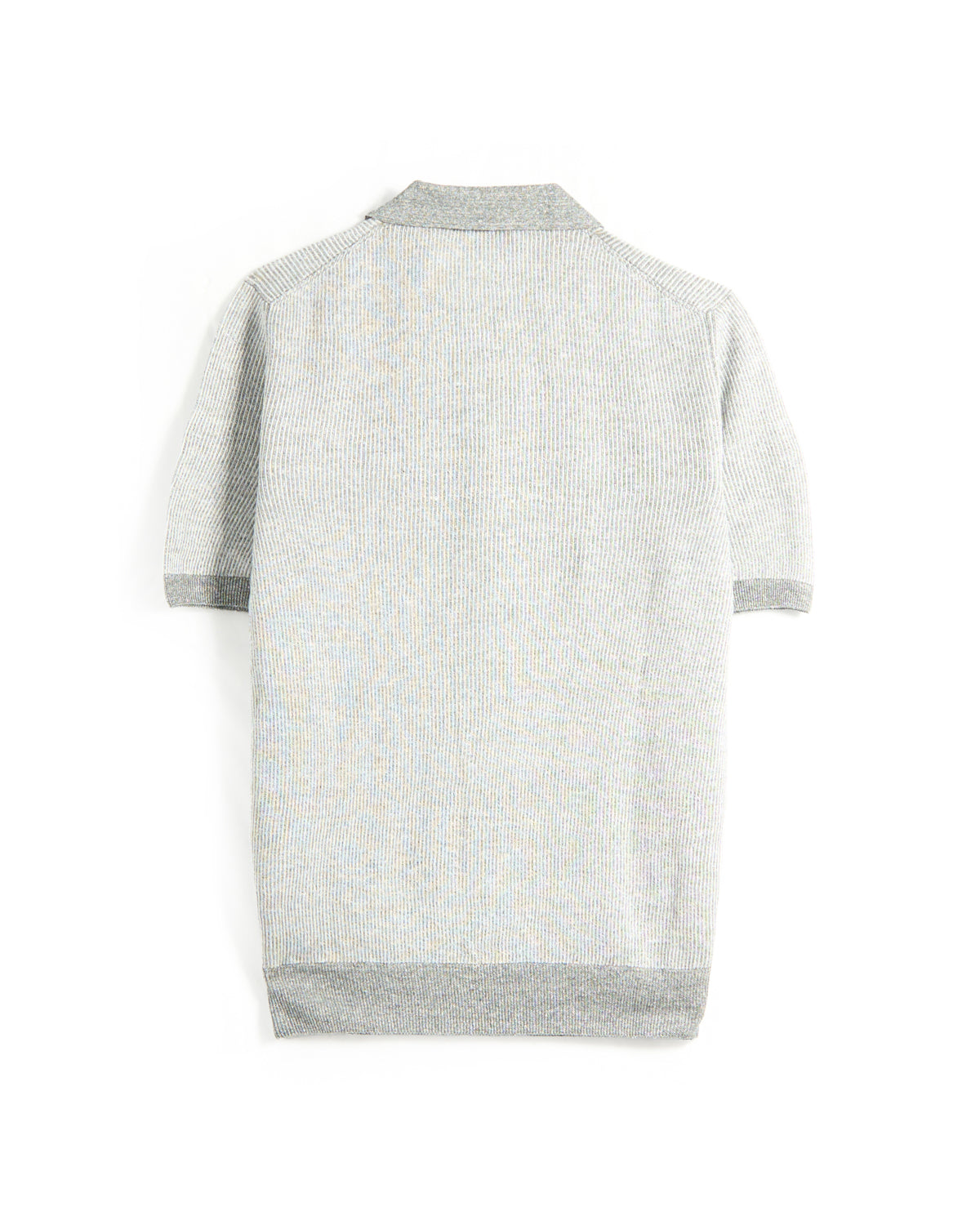 Gran Sasso Cotton  Linen Summer 1/4 Zip Polo Grey 5 7192