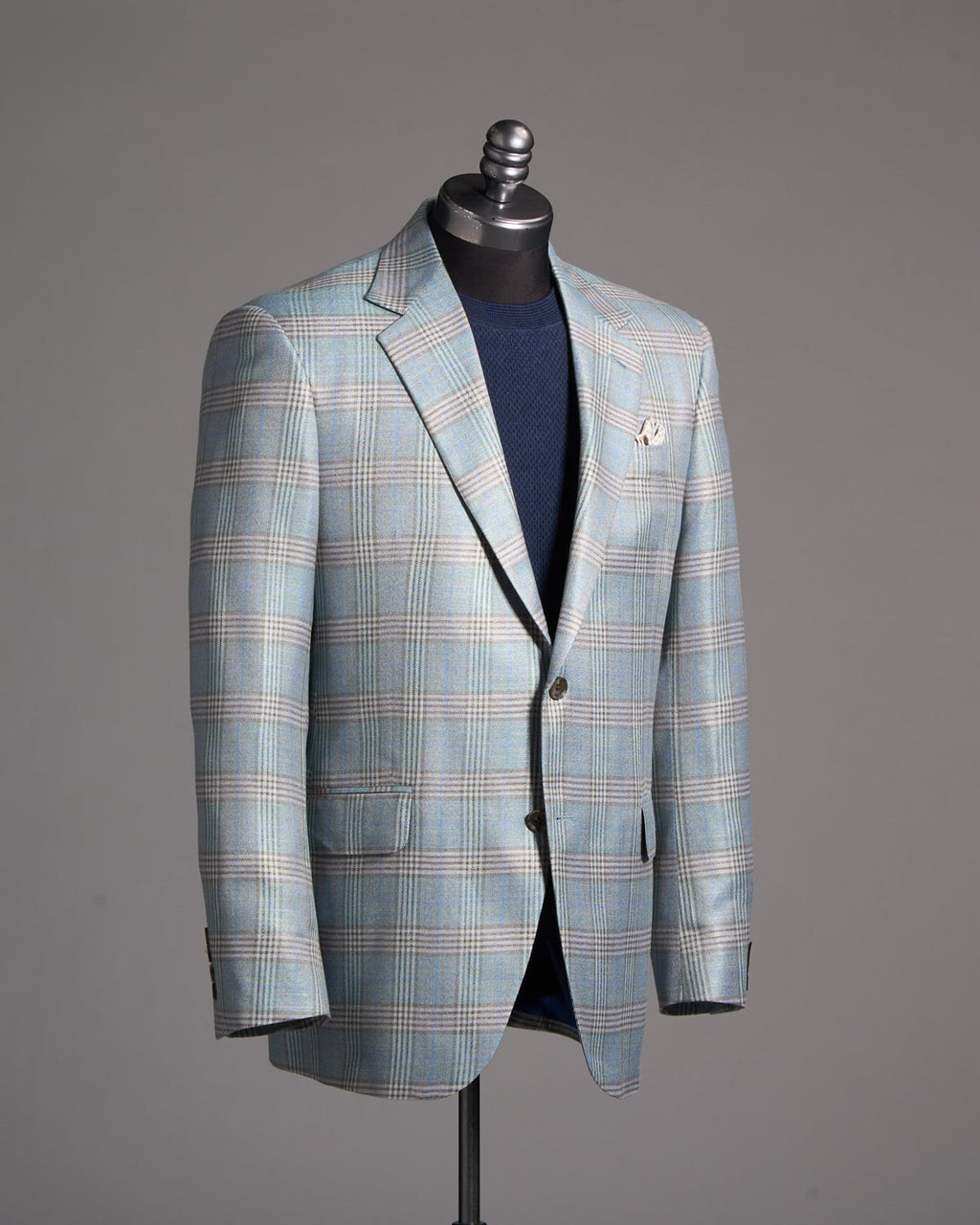 Coppley Bamboo Viscose Check Sports Jacket Teal 7735