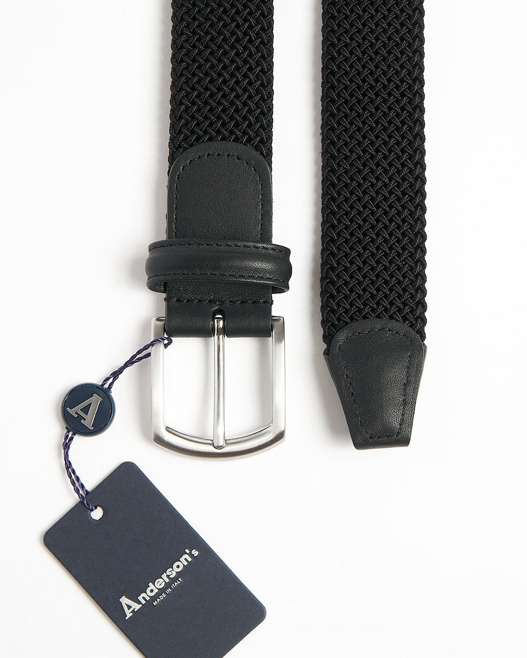 Anderson's Black Cotton Tubular Braided Stretch Belt