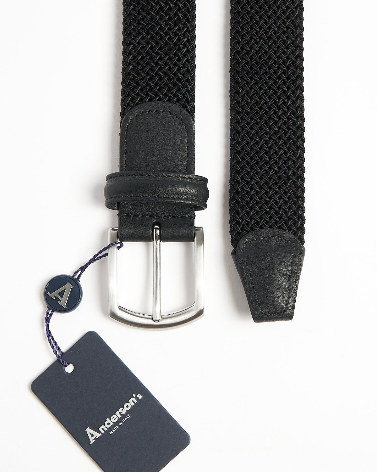 Anderson's Black Cotton Tubular Braided Stretch Belt