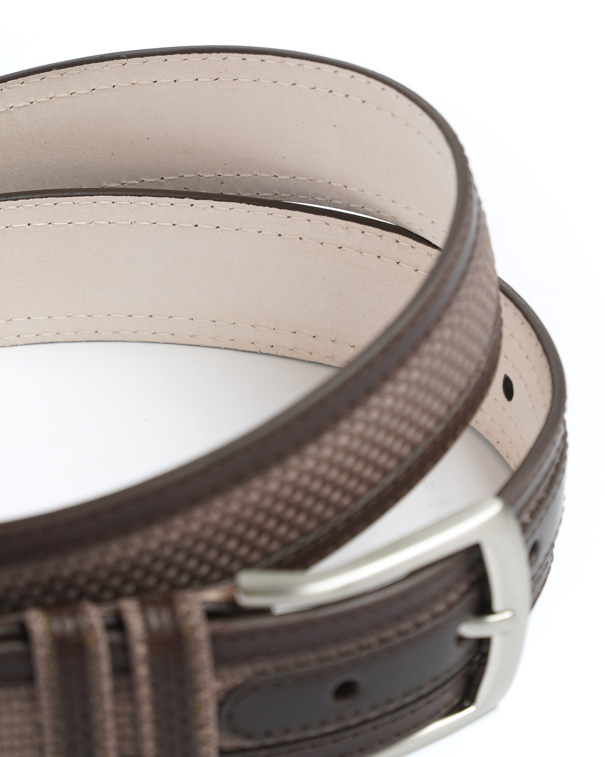 Leyva Brown Centre Fabric Inlay Belt 