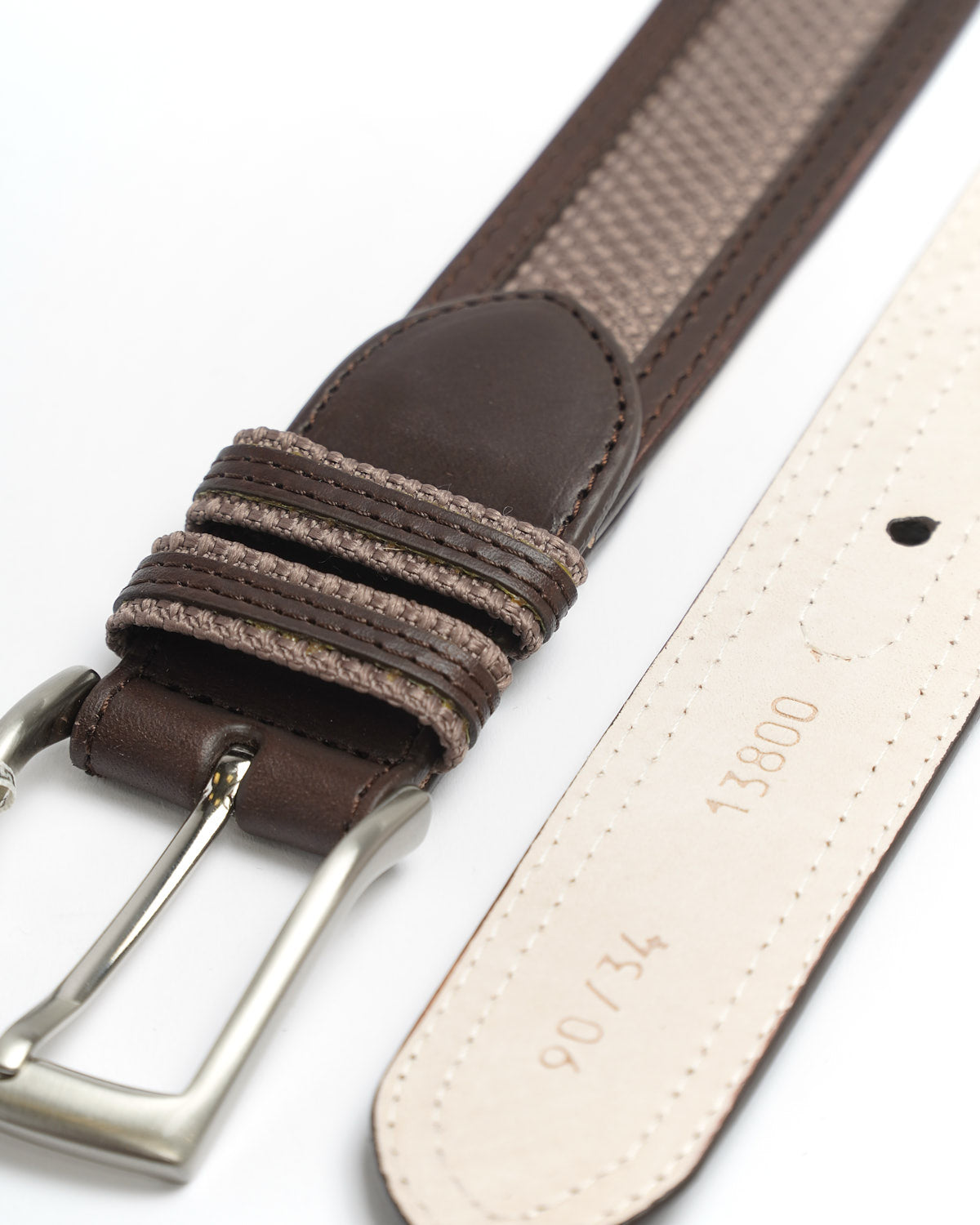 Leyva Brown Tan Cordura Centre Fabric Inlay Belt 