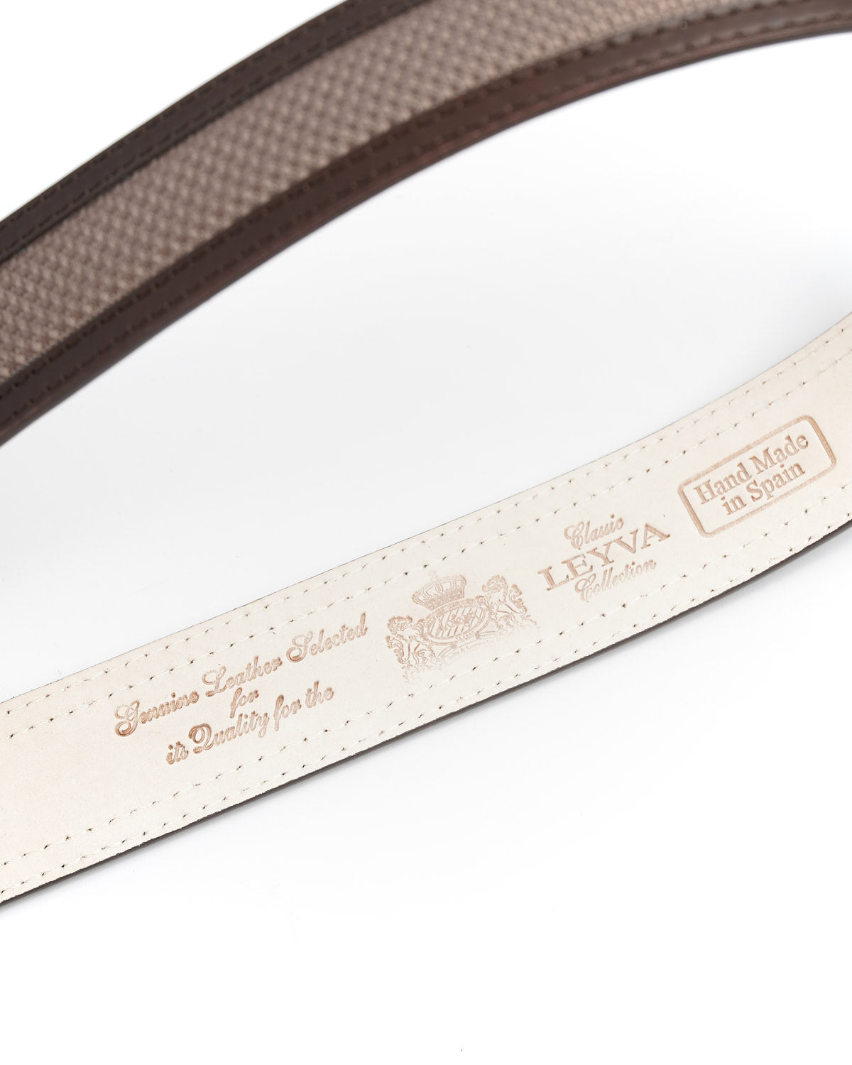 Leyva Brown Centre Fabric Inlay Belt 