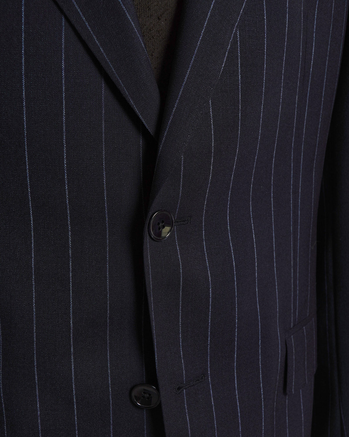 Luigi Bianchi Mantova Carlo Barbera 'Lana Viva' Navy Bold Stripe 3 Piece