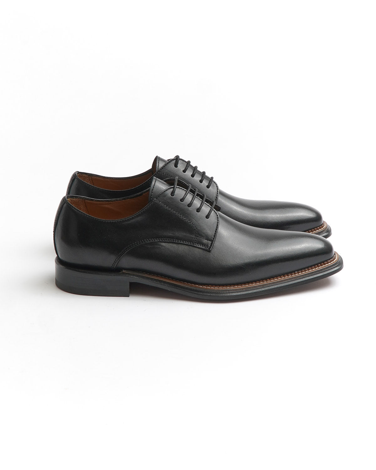 Rafaele D'Amelio Black Chiseled Toe Derby Italian Dress Shoe