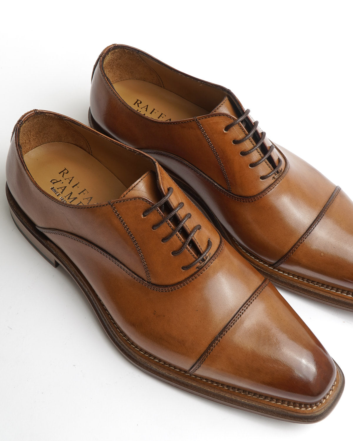 Rafaele D'Amelio Brown Calf Cap Toe Oxford Dress Shoe