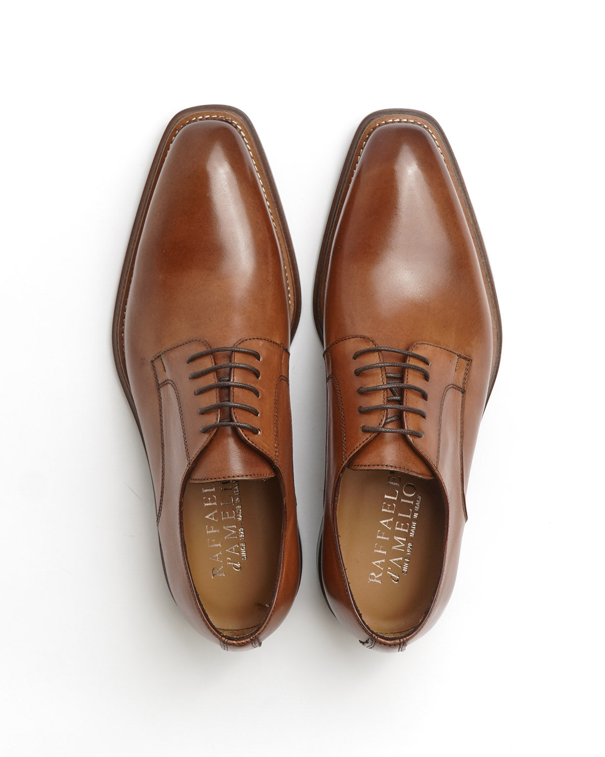 Rafaele D'Amelio Cognac Italian Made Derby Dress Shoe