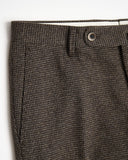 Echizenya Chocolate Brown Wool Knit Puppytooth Stretch Pants