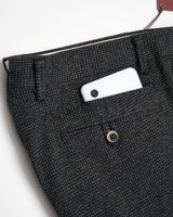 Echizenya Charcoal Grey Knit Puppytooth Stretch Trousers