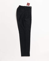 Echizenya Black Flannel Double Pleat Pants