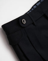 Echizenya Black Wool Double Pleat Pants