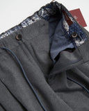 Echizenya Grey Drawstring Travel Double Pleat Japanese Trousers
