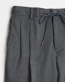 Echizenya Grey Drawstring Double Pleat Pants